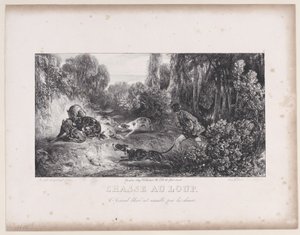 Wolf Hunt: Wounded Animal Attacked by Dogs, from the Series Hunting Scenes