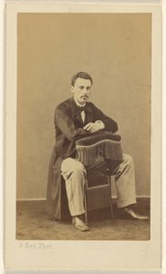 Man with Moustache, Seated, with Front to Back of Fringed Chair by Alexandre Ken
