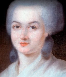 Portrait of Olympe de Gouges (Detail) by Alexandre Kucharski