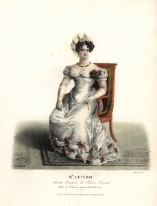 Dancer and actress Miss Emilie Leverd as Celimene in Le Misanthrope by Moliere, Theatre Francais by Alexandre Marie Colin