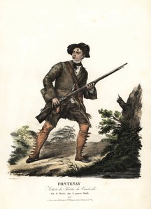 Jean-Baptiste Fontenay and Martin in Le Poor Diable by Balisson and Dumersan, Theatre du Vaudeville. Handcoloured lithograph by F. Noel after an illustration by Alexandre-Marie Colin from portraits of actresses in different roles by Alexandre Marie Colin