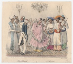 Une Nautch, from Twenty four Plates Illustrative of Hindoo and European Manners in Bengal by Alexandre Marie Colin