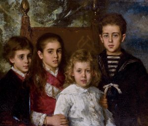 Portrait of the Children of Paul Pavlovich Demidoff, 2nd Prince of San Donato 1839-1885, Avrora