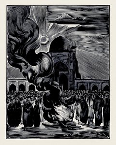 The Liberation of Muslim Women. Burning the Veil, 1928 by Alexei Ilyich Kravchenko