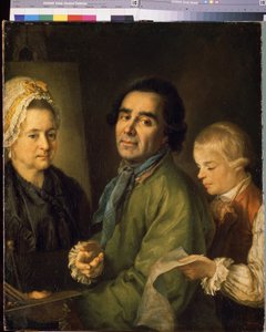 Portrait of the Artist Alexei P. Antropov with His Son by Alexei Petrovich Antropov