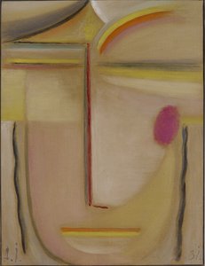 Abstract Head: Gold and Pink