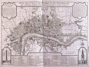 London and Westminster, England by Alexis Hubert Jaillot