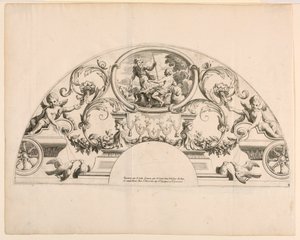 Fan leaves, Third and fourth plates of the set, "Divers Desseins de grands Eventails, Encrans, et autres Ornamens, invented and engraved by Nicolas Loire" by Alexis Loir