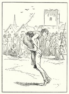 Merrie England: A Wrestling Match by Alfred (after) Pearse