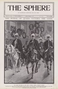 The chief mourners at the funeral procession of Queen Victoria through London