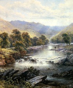An Angler in a River Valley