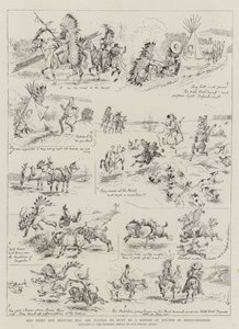 Red Shirt and Broncho Bill are invited to Hunt by a Master of Hounds in Hertfordshire by Alfred Chantrey Corbould