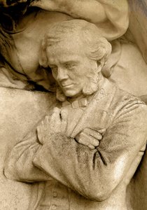 Detail of a sculpture depicting the composer Cesar Franck by Alfred Charles Lenoir