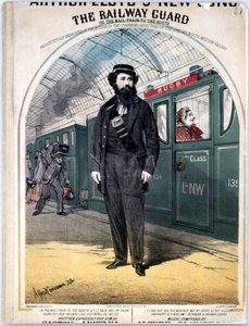 The Railway Guard, Cover of the Sheet Music for a Popular Victorian Song by C. Plowman by Alfred Concanen