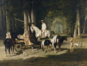 Monsieur and Madame Mosselman and their daughters by Alfred Dedreux