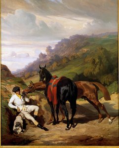 White lad and his horses by Alfred Dedreux