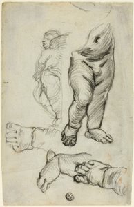 Sketches of Putti (front); Study for Ornament (back)