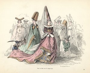 Caricatures of Costumes of Women and Children in the Middle Ages