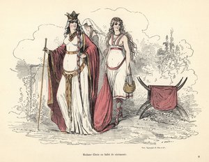 Clotilde, Queen of the Franks, in ceremonial garb, 5th century