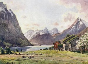 Hjorund Fjord, Oie by Alfred Heaton Cooper