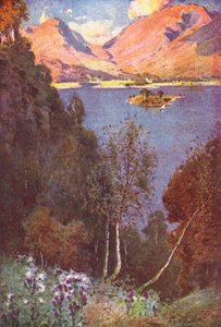 Lake District: A Glimpse of Grasmere, Evening Sun by Alfred Heaton Cooper