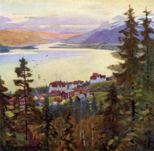 Lake and Village of Are by Alfred Heaton Cooper