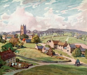 Mells Village, Near Frome by Alfred Heaton Cooper