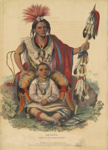 Keokuk, Chief of the Sacs and Foxes by Alfred Hoffy, after Charles Bird King