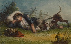 Beggar Boy and His Dog by Alfred Jacob Miller