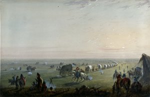 Breaking up Camp at Sunrise by Alfred Jacob Miller