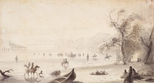 Bull Boating Across the Platte, c.1837