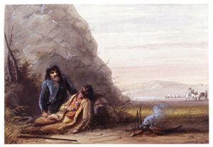 Free Trappers in Trouble by Alfred Jacob Miller