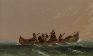 Indian Canoe by Alfred Jacob Miller