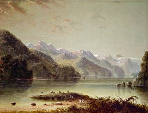 Lake Scene (Wind River Mountain) by Alfred Jacob Miller