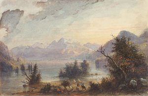 Lake Scene, Rocky Mountains by Alfred Jacob Miller