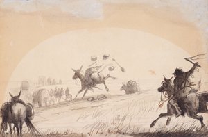 Mule Throwing Off His Pack by Alfred Jacob Miller