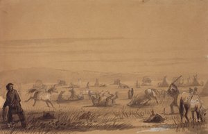 Reaching Camp, Removing the Saddles, c.1837