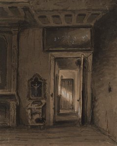 Room with Prie-dieu and Open Door by Alfred Jacob Miller