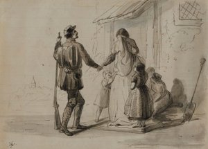 War. Going to Front by Alfred Jacob Miller