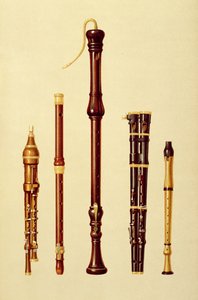 A Double Flageolet, a German Flute, a Bass Recorder, a Double Flageolet and a Recorder, from 