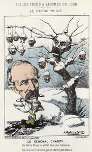 Le Perce-Neige: caricature about General Antoine Alfred Eugène Chanzy (1823-1883) - illustration from 15/01/1871 in 