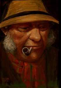 Painting of Man Smoking Pipe, 1905