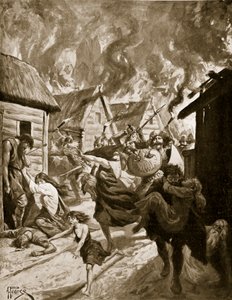 Canterbury Burned by the Danes, 851 AD, illustration from 