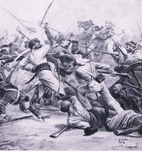 Nicholsons defeat of the rebels at Najafgarh, 2nd August 1857 by Alfred Pearse