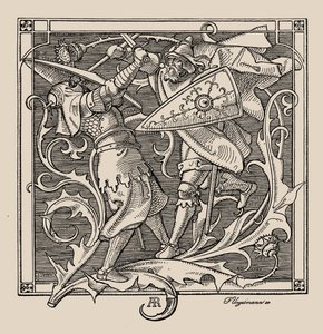 Die Nibelungen. Hagen of Troneck kills Iring by Alfred Rethel