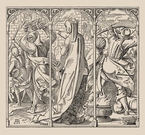 Die Nibelungen. How the Queen Gave Orders to Burn Down the Hall, 1840-1841 by Alfred Rethel