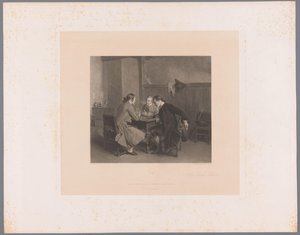 Interior with Three Smoking Men at a Table by Alfred Revel