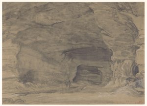 Two Figures Walking Inside a Large Cave by Alfred Robaut