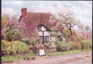Lilac and Apple Blossoms, Harvington, Worcester, from The Cottages and the Village Life of Rural England published by Dent & Sons Limited, 1912
