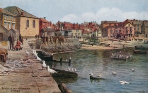 Seagulls in the Harbour, St Ives, Cornwall by Alfred Robert Quinton